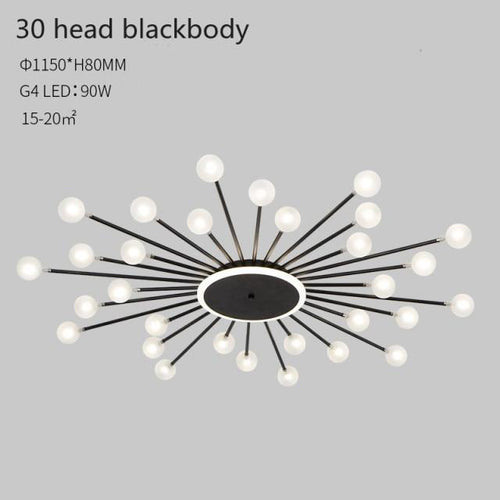 Modern LED sun-shaped ceiling light with Janira beads - vue 16 sur 16
