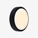 Black round outdoor LED ceiling light flat (various sizes)