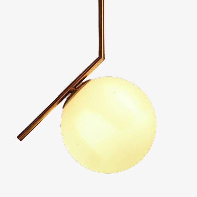 Gold LED pendant with globe lamp