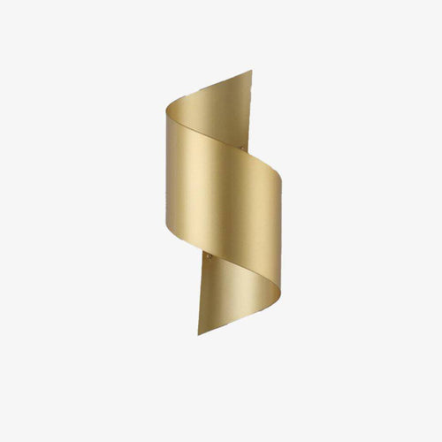 Designer LED wall light with gold metal curve Loft