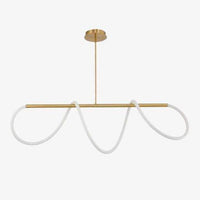 Modern gold LED chandelier with light strip shadow