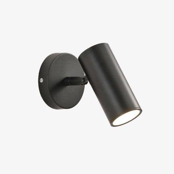 Led wall light with cylindrical gold metal spotlight