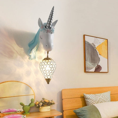 Modern unicorn-shaped children's wall light Eysa - vue 5 sur 8