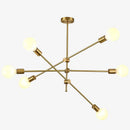 Designer LED chandelier in gold metal and glass globes Light