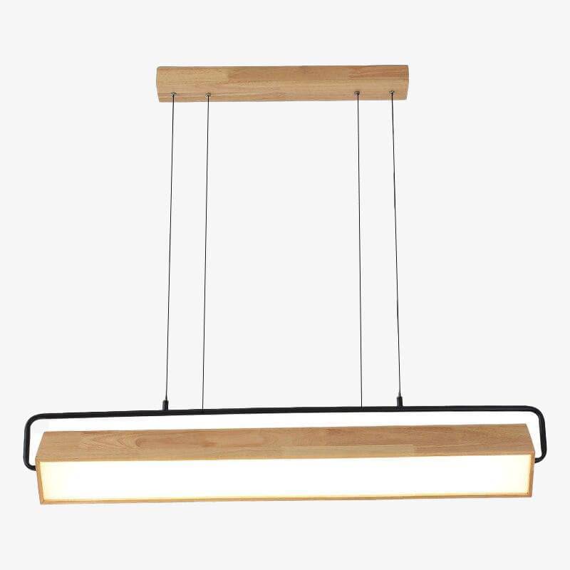 Modern elongated LED wood pendant light hang