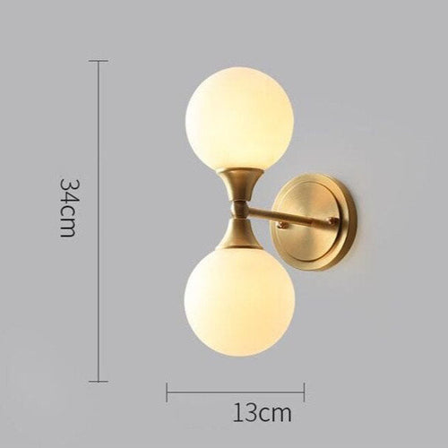 Led wall light with two glass globes delly - vue 8 sur 8