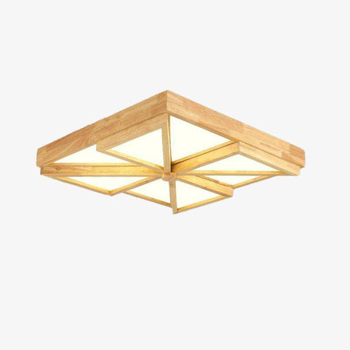 Square and triangle wooden ceiling light