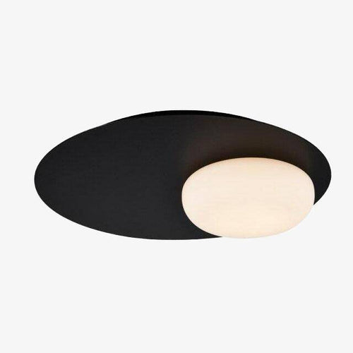 Plafonnier design à LED avec disque en métal noir style Ruban Loft