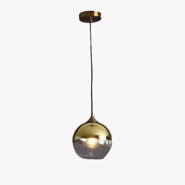 Designer LED pendant light with smoked glass globe loft style