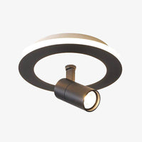 Mosko round black metal LED ceiling light