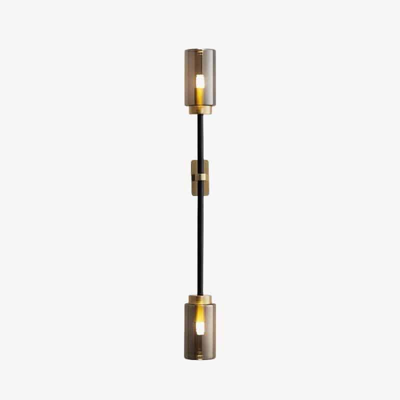 Designer LED wall light with glass cylinder shade loft style