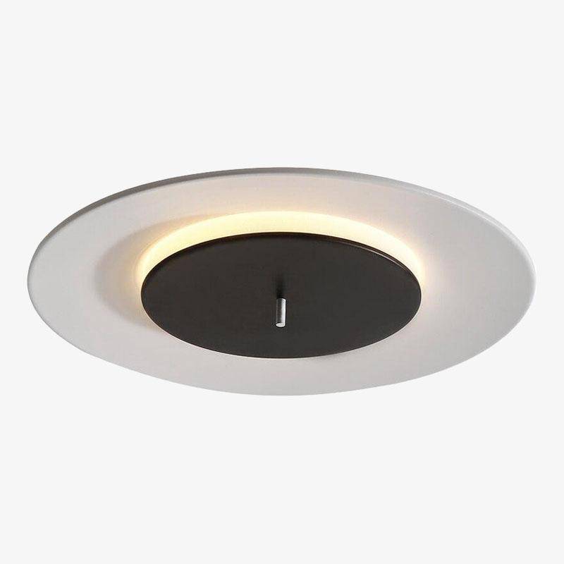 Design LED ceiling light with coloured aluminium macaron disc