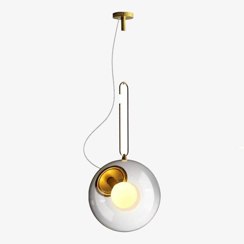 Glass and metal globe LED pendant light