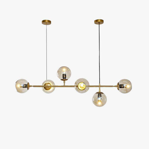 Modern LED chandelier in metal with multiple retro glass globes