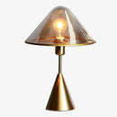 Design LED table lamp with gold metal conical base