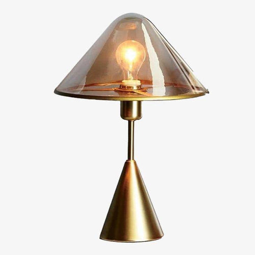Design LED table lamp with gold metal conical base