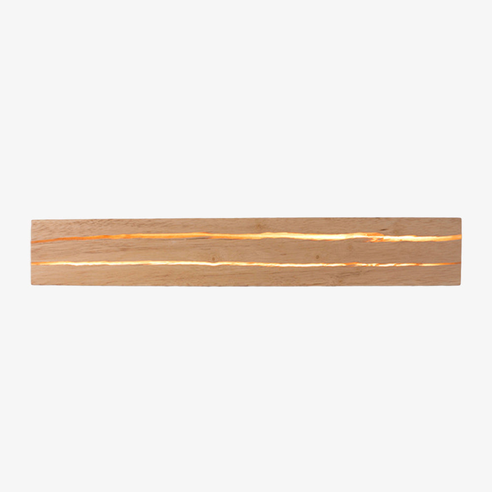 Scandinavian wooden rectangular LED wall light