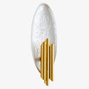 Oval shell designer wall light with gold cylindrical lamps
