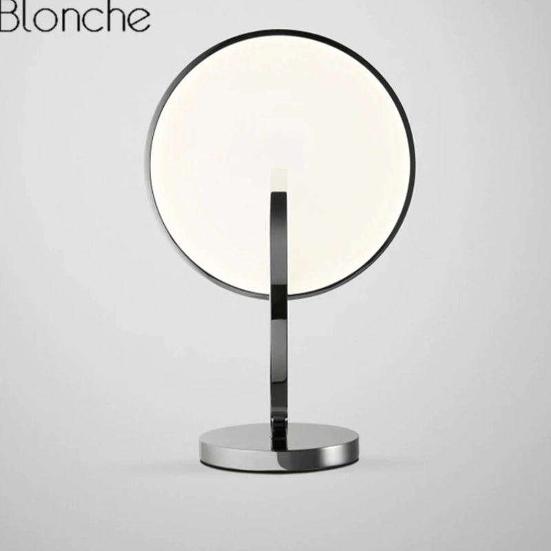 Lee design LED table lamp with double silver disc