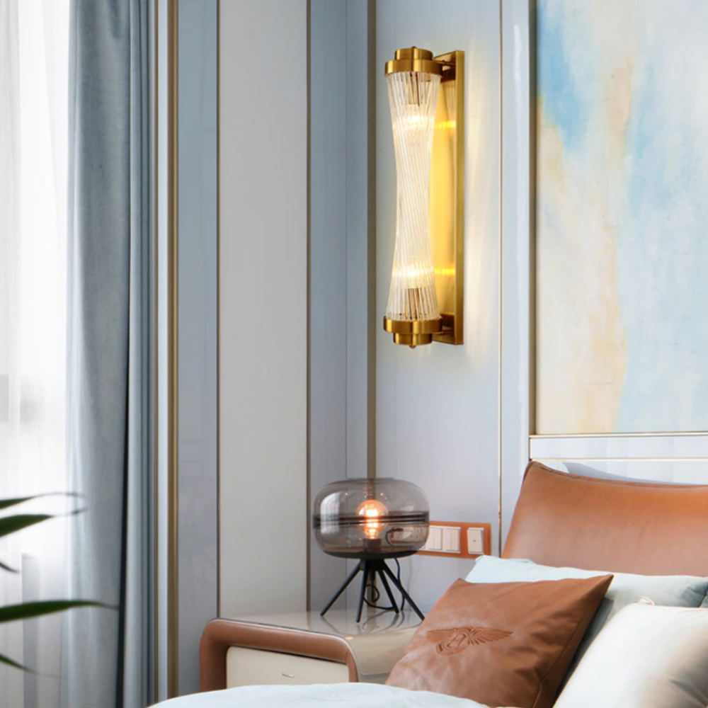Modern elongated crystal luxury Alleya wall light - vue 3 sur 7