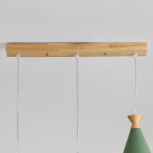 Scandinavian pendant light with conical shade and wooden detail Avi - vue 6 sur 7