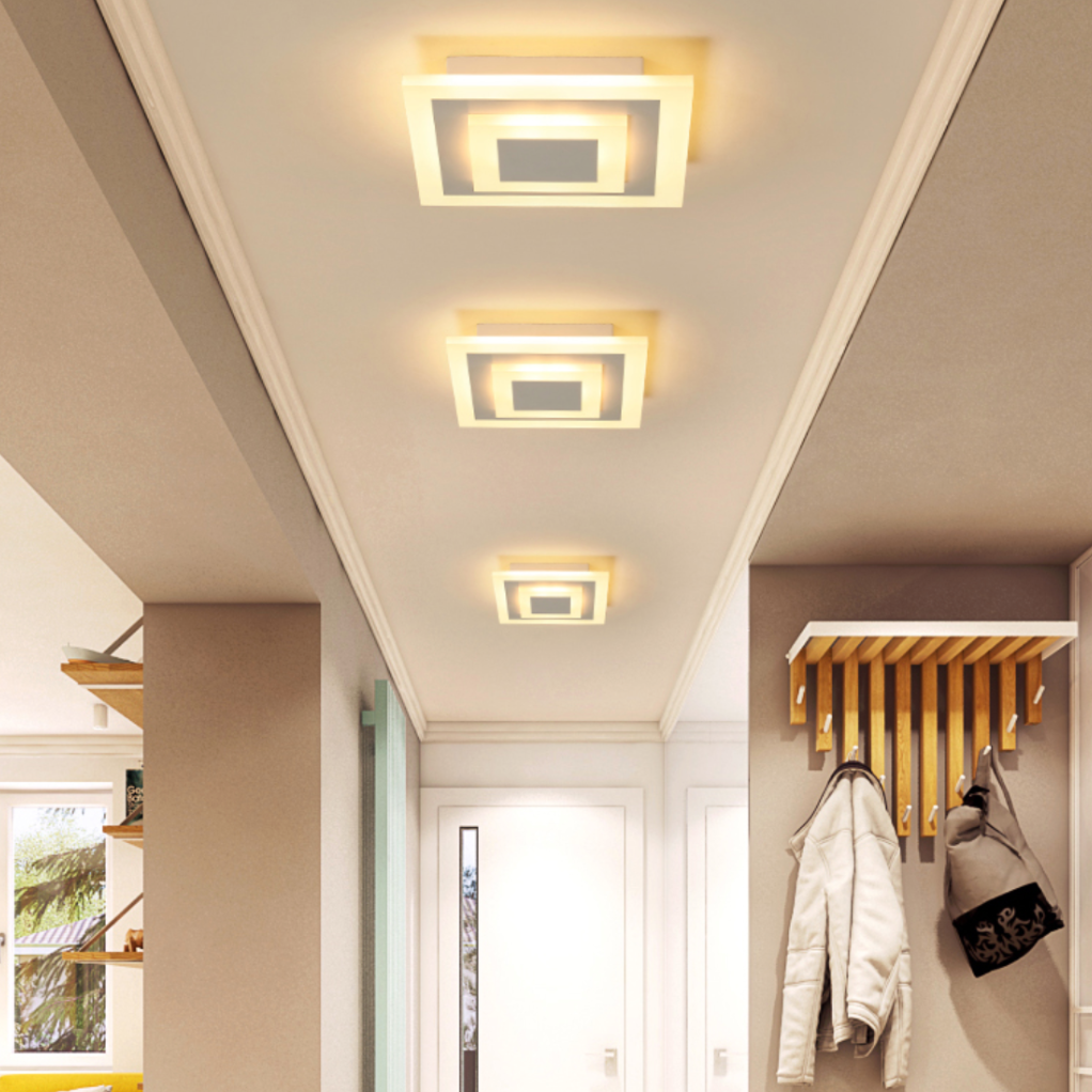 Davis circular or square metal LED ceiling light