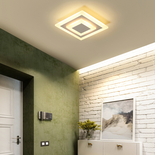 Davis circular or square metal LED ceiling light - vue 5 sur 8