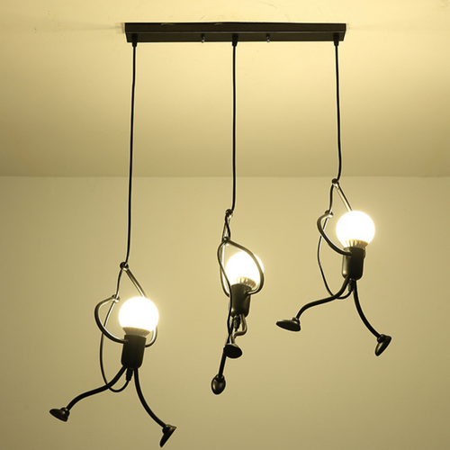 Human hanging LED designer pendant light - vue 8 sur 8