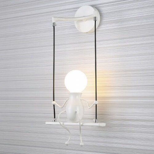 Led wall light man on swing decoration - vue 8 sur 7