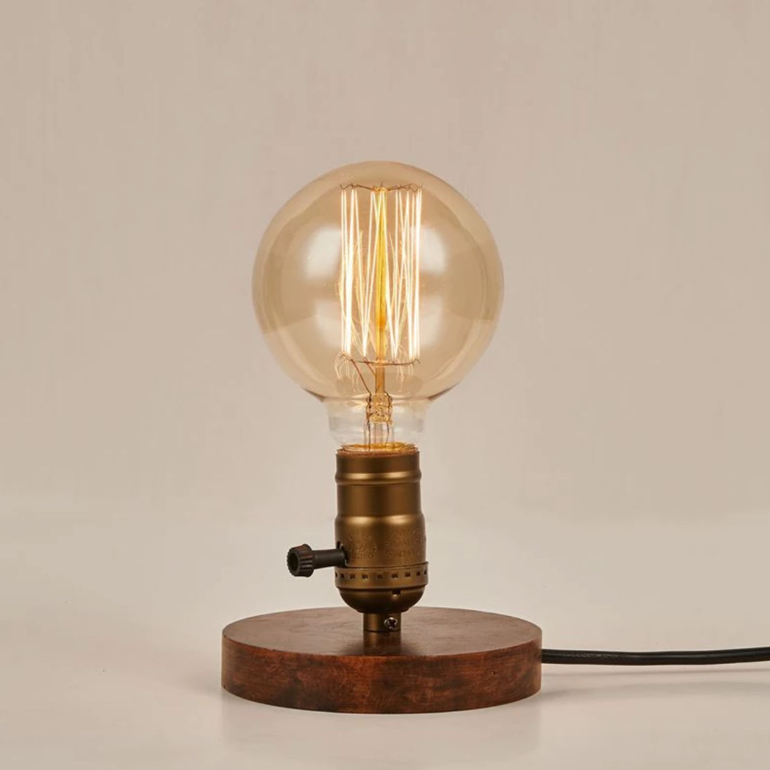 Vintage Edison bedside lamp deco coffee - vue 2 sur 6