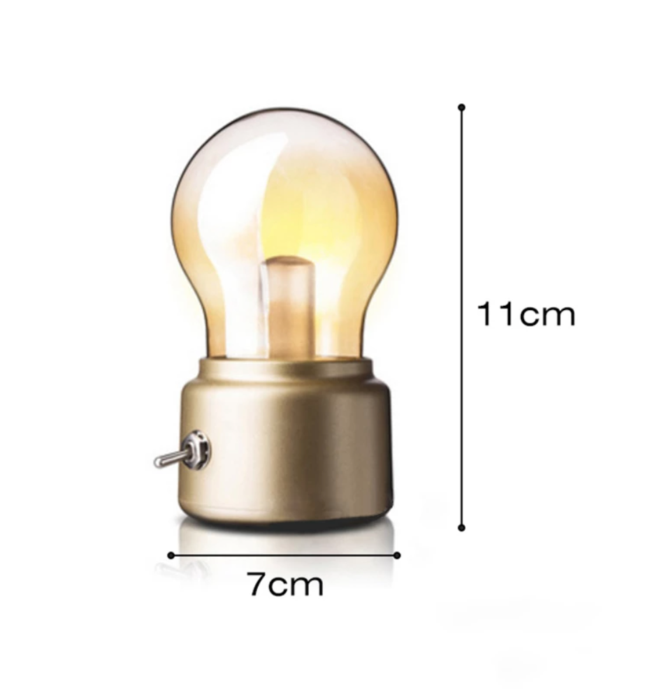 Vintage LED bulb-shaped table lamp - vue 6 sur 6