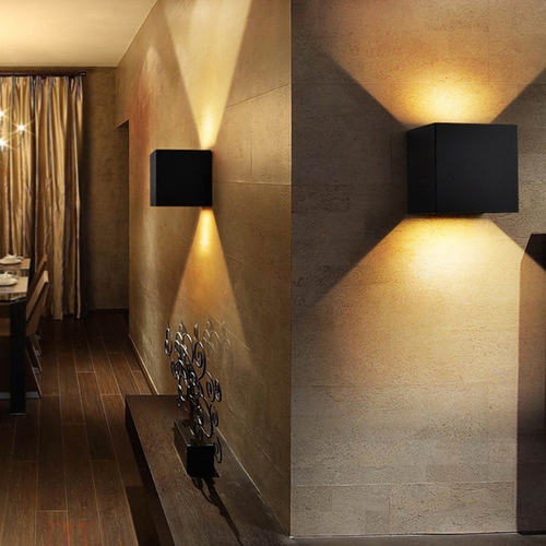 Design LED wall light cube (black, white or grey) - vue 4 sur 6