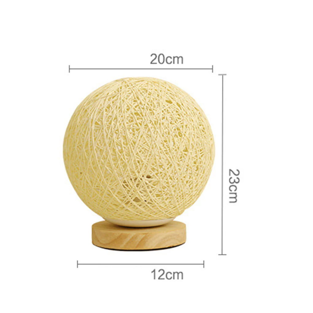 Wooden ball bedside lamp - vue 6 sur 6