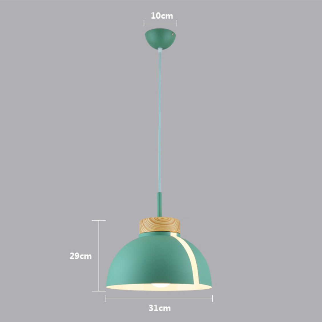 Colourful half-dome LED pendant light loft - vue 13 sur 13