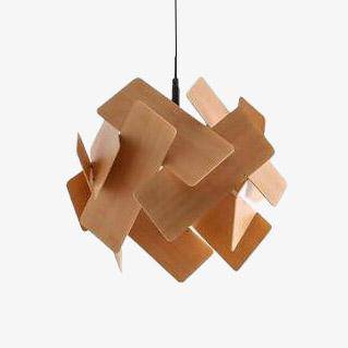 Designer pendant light with multiple coloured panels stack
