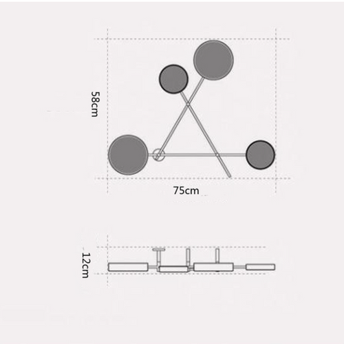 Modern LED metal wall light with multiple Fly discs - vue 9 sur 8