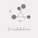 Modern LED metal wall light with multiple Fly discs