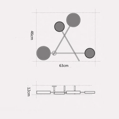 Modern LED metal wall light with multiple Fly discs - vue 8 sur 8