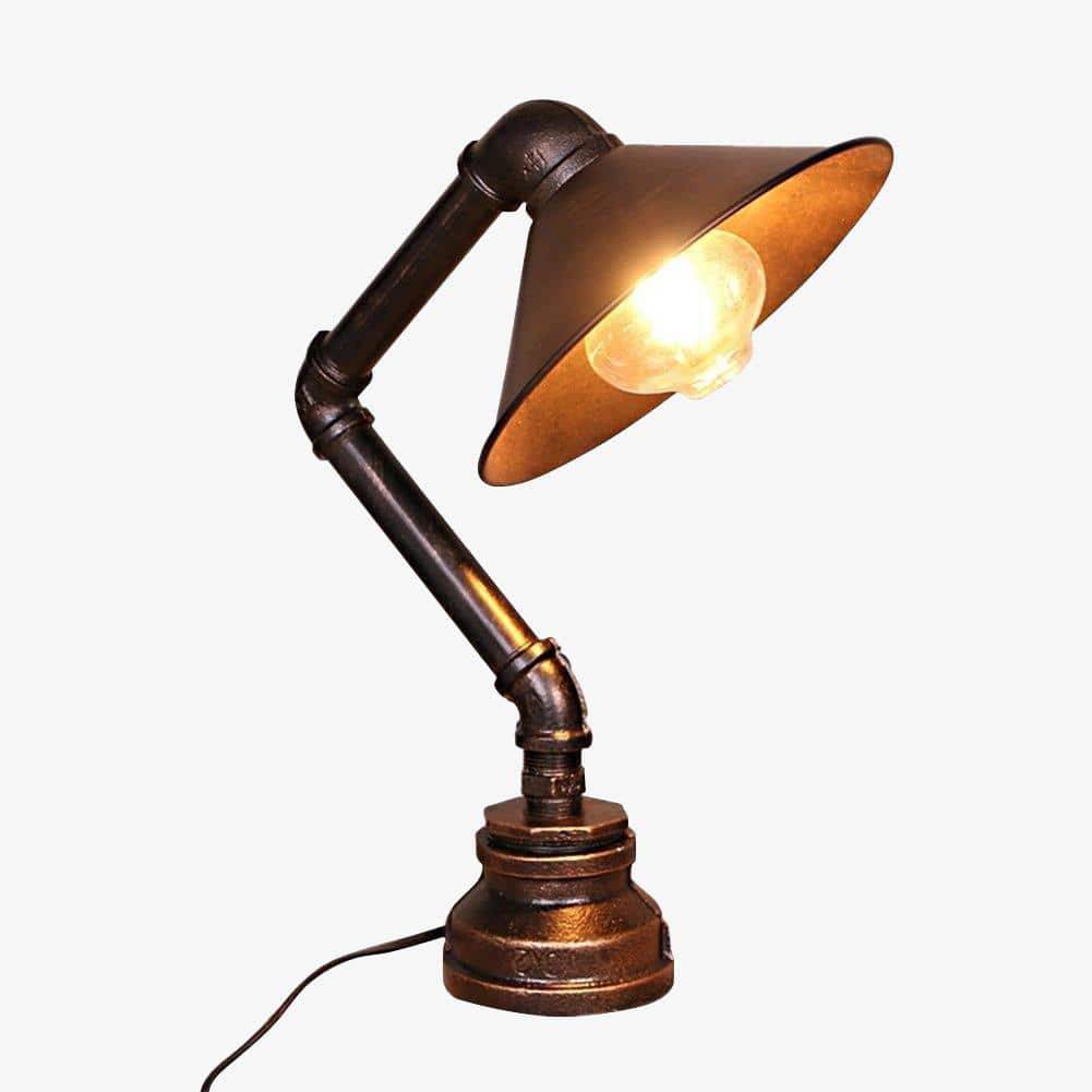 Retro metal LED table lamp with industrial style