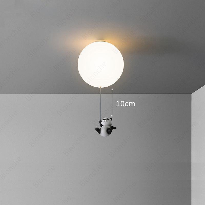 Children's LED ceiling light with balloon and panda Otto - vue 13 sur 13