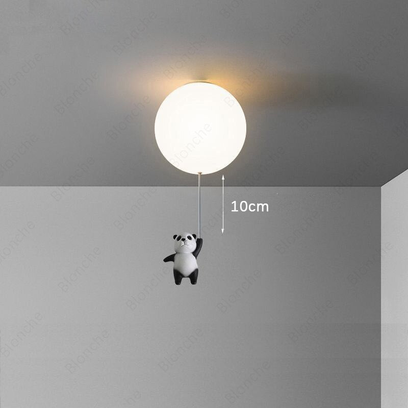 Children's LED ceiling light with balloon and panda Otto