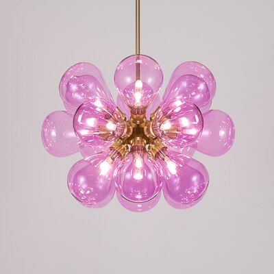 Modern chandelier with multiple glass Beans globes - vue 7 sur 8