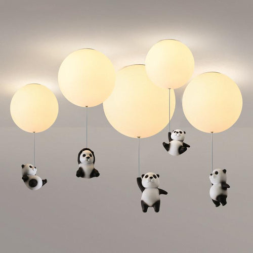 Children's LED ceiling light with balloon and panda Otto - vue 3 sur 13