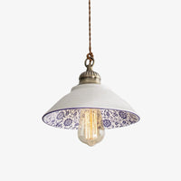 Modern LED pendant light with white ceramic shade Riya