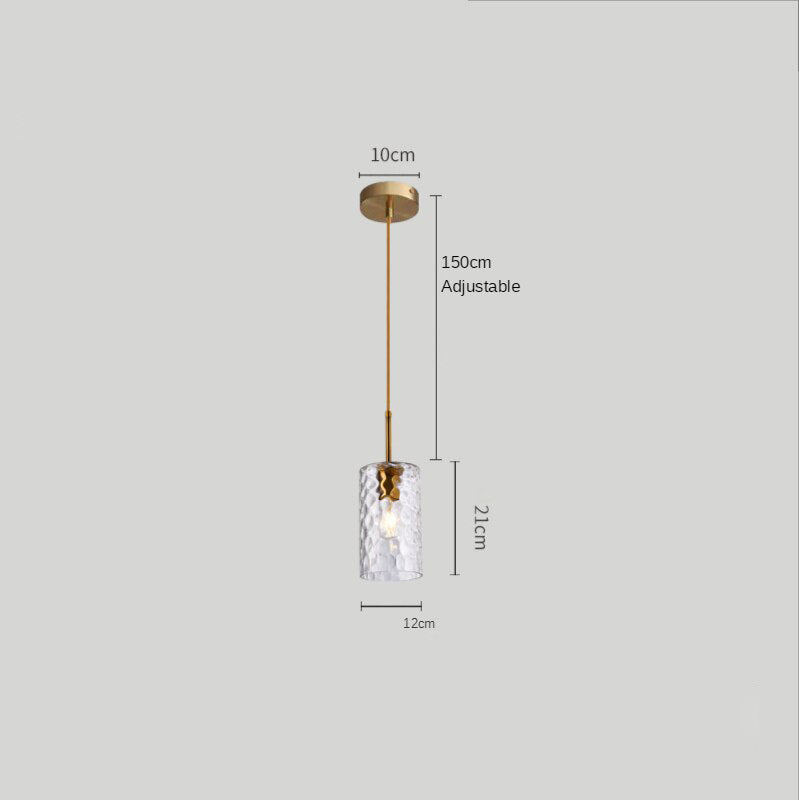Pendant light with cylindrical glass shade raven - vue 7 sur 9