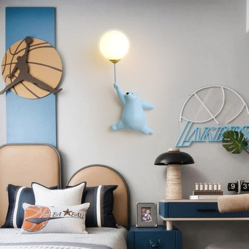 Children's wall light with polar bear Maverick - vue 3 sur 8