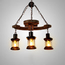 Vintage chandelier with Alaska wooden anchor base