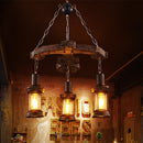 Vintage chandelier with Alaska wooden anchor base