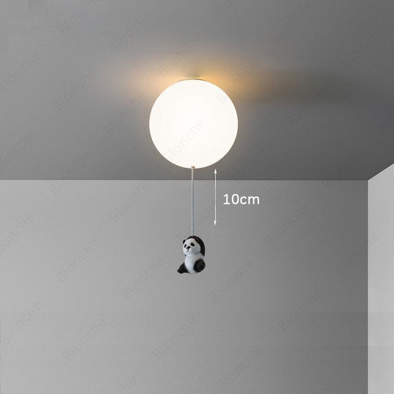 Children's LED ceiling light with balloon and panda Otto - vue 10 sur 13