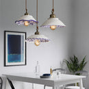 Modern LED pendant light with white ceramic shade Riya